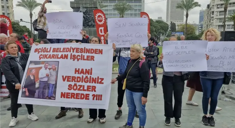 Eylem içinde eylem: Çiğlili işçilerden protesto