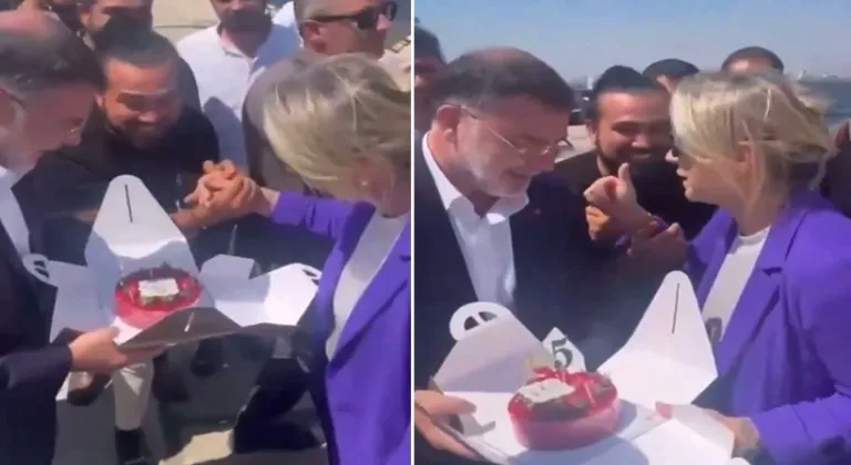 İzmir Körfezi'nde yaşanan balık ölümleri için toplanmışlardı, doğum günü kutladılar